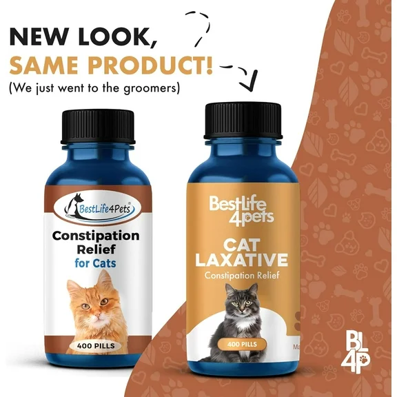 BestLife4Pets - Cat Laxative Constipation Relief and Stool Softeners - Digestive Health Supplement for Gas Relief and Constipation - Natural Laxative for Cats