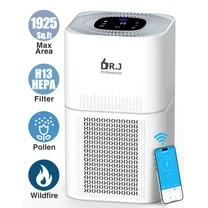 DR. J Professional HEPA Air Purifiers for Home up to 1925 Sq.ft, WiFi Air Purifiers for Allergies and Asthma, Pollen, Wildfire/Smoke, Pet Dander&Odor, Dust
