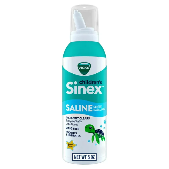 Vicks Sinex Children's Saline Nasal Mist, Gentle for Ages 1 , Drug-Free, 5 oz
