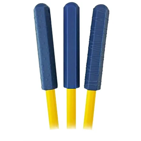 Chewberz Pencil Toppers, 2-3/4 x 1/2 Inches, Navy Blue, Pack of 3