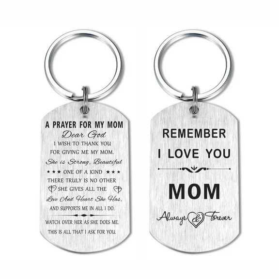 DEGASKEN Mom Gifts Mother Keychain- Thanks You I Love You Mom - Mom Gifts from Daughter Son, Christmas, Mothers Day