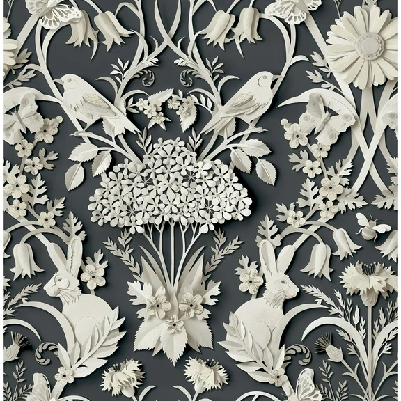 NuWallpaper Charcoal Eloise Peel & Stick Wallpaper