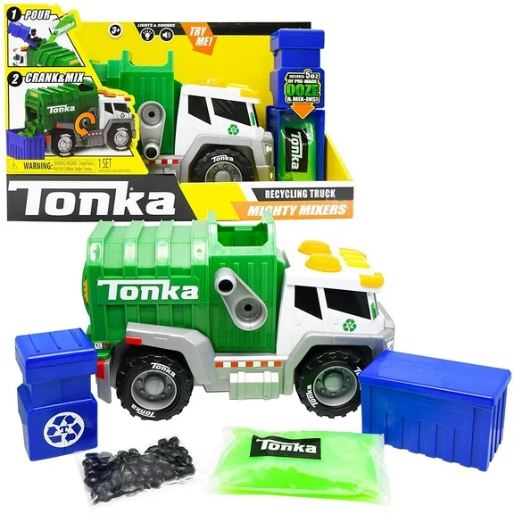 Tonka - Mega Machines - Mighty Mixers Lights and Sounds - Mighty Mixer Garbage Truck with SLIME!