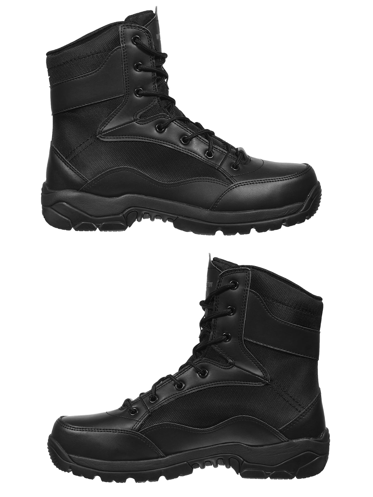 Interceptor Men's Force Tactical Steel Toe Work Boots, Black Leather