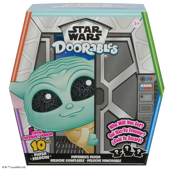 STAR WARS™ Doorables Puffables Plush – STAR WARS: THE MANDALORIAN™, 10-inch Squishy Plush Featuring Glitter Eyes, Styles May Vary, Kids Toys for Ages 3 up