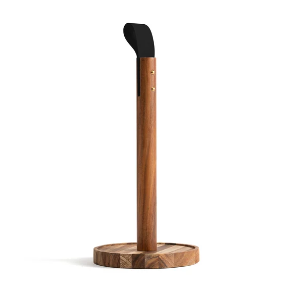 Ironwood Gourmet Acacia Wood Paper Towel Holder with Leather Handle