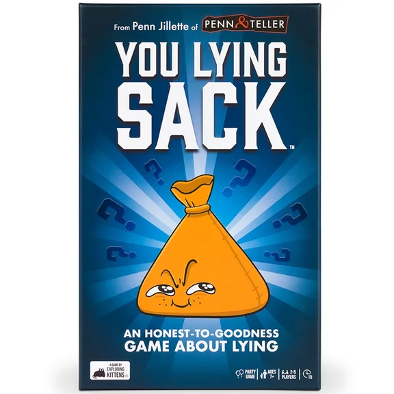 You Lying Sack Party Game by Exploding Kittens, 15 Mins, Ages 7 and up, 2-5 Players.