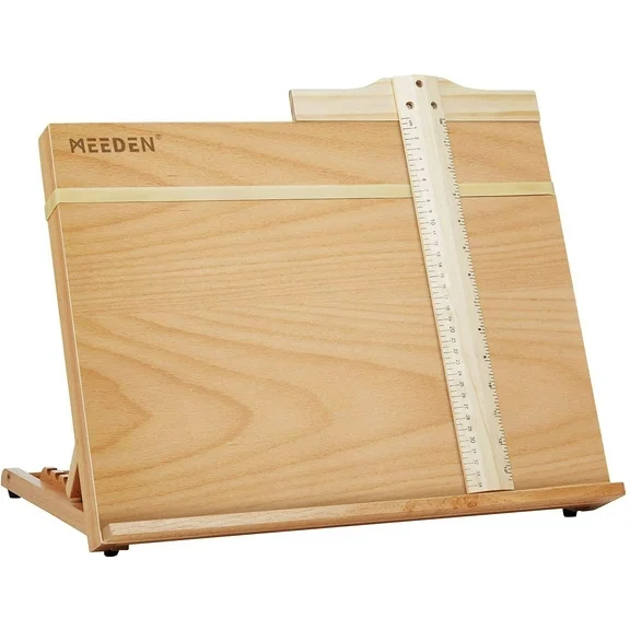 MEEDEN Wood Sketch Board, Adjustable Wood Artist Drawing & Drafting Board, 18" x 14"