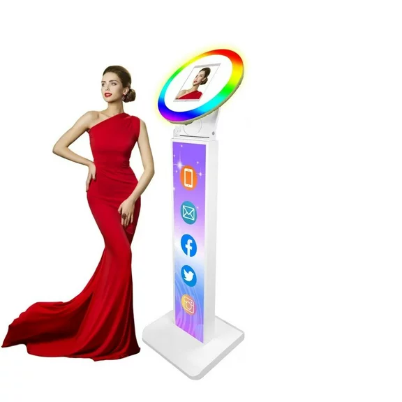 12.9 Inch IPAD Photo Video Shooting Selfie Wedding Photobooth RGB Colorful Light Photo Booth Remote Contro Adjustable Stand Photobooth Machine for Wedding Halloween Christmas