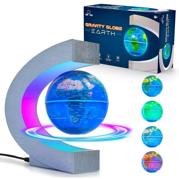 USA Toyz Educational Gravity Levitating Earth Multicolor LED Globe Home Lamp