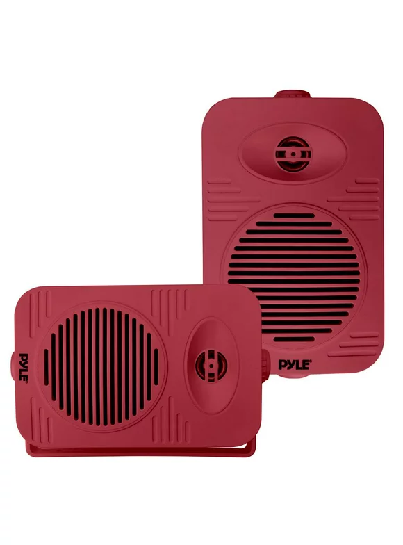 4 2-Way Indoor/Outdoor Bluetooth Speaker System - 1/2 High Compliance Polymer Tweeter (Red)