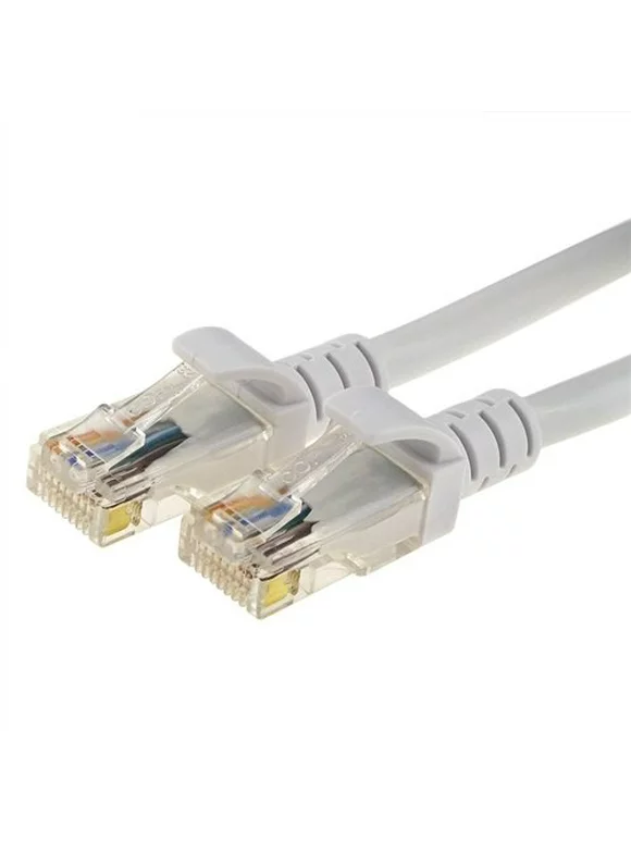 White Gold Plated 50FT CAT5 CAT5e RJ45 PATCH ETHERNET NETWORK CABLE 50 FT For PC, Mac, Laptop, PS2, PS3, XBox, and XBox 360 to hook up on high speed internet from DSL or Cable internet.