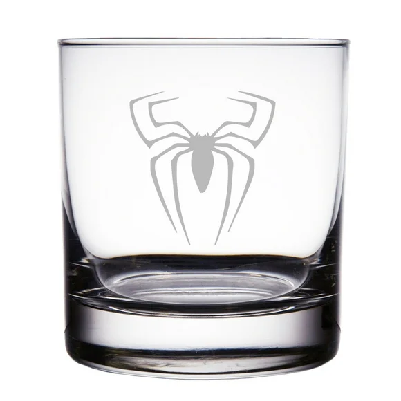 Spider Man Engraved 10 oz Rock Glass