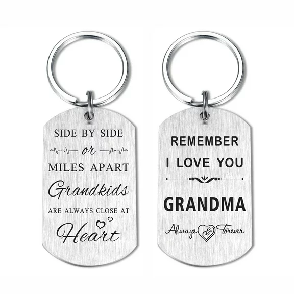 DEGASKEN Grandma Gifts for Mothers Day, I Love My Grandmother keychain from Grandkids, Metal Engraved