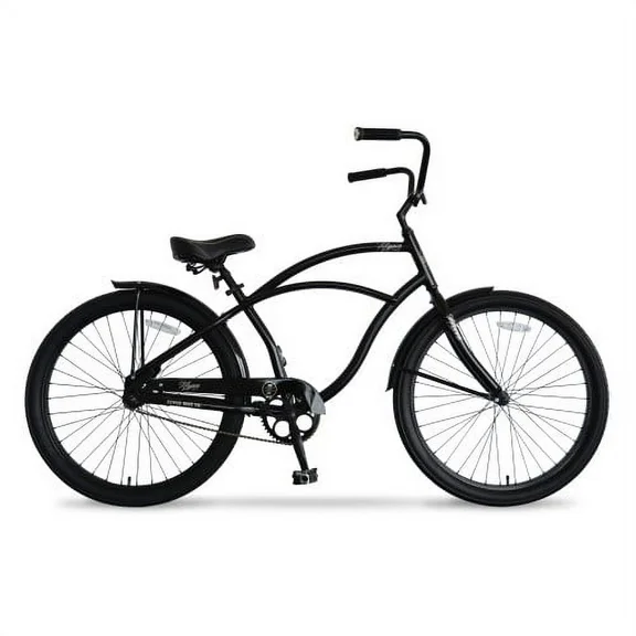 26in Hyper Men's Bicycle, Beach Cruiser Style With Comfort Seat, Black