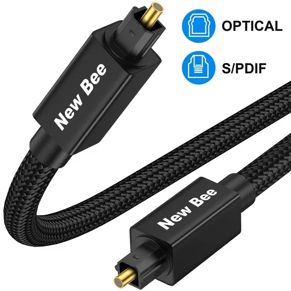 3FT Optical Audio Cable Nylon Braided Fiber-Optic Audio Cable for Home Theater, Sound Bar, TV, PS4