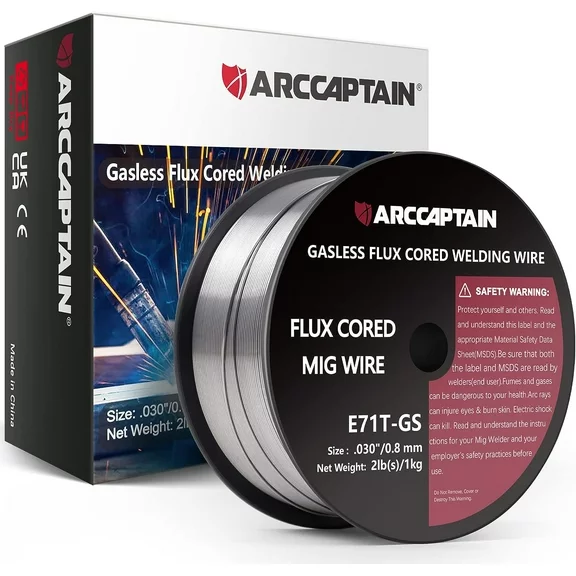 ARCCAPTAIN Flux Core Welding Wire E71T-GS, MIG Wire 030" 2-Pound Spool Gasless Mild Carbon Steel