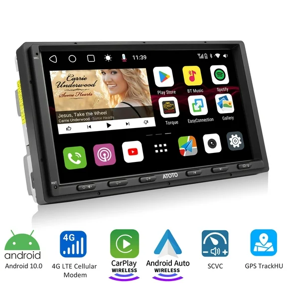 ATOTO S8MS 7inch Touchscreen Double Din Car Stereo Built in 4G LTE,4G+32G Wireless Apple Carplay & Wireless Android Auto Car Radio with GPS Tracking,HD Live Rearview