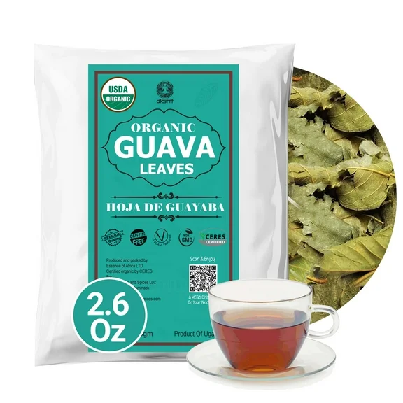 Akshit Dried Guava Leaves, 2.6 oz , Guava leaf Herbal Tea, Caffiene Free, Skin Care, Hair Re-Growth.