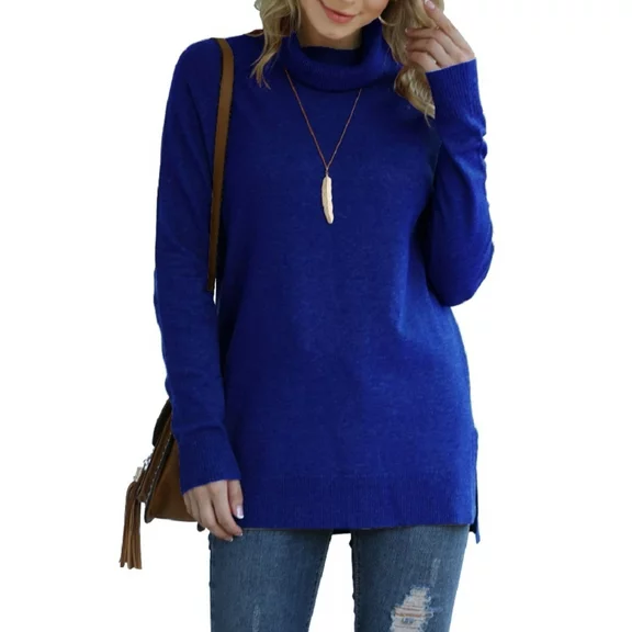 Anygrew Women Casual Sweater Turtleneck Long Sleeve Sweaters Pullover
