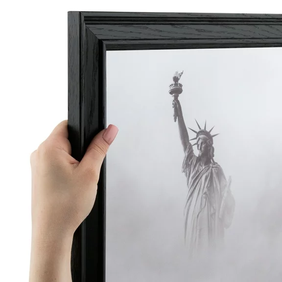 ArtToFrames 22x28 Inch Black Picture Frame, This Black Wood Poster Frame is Great for Your Art or Photos, Comes with 060 Plexi Glass (4386)