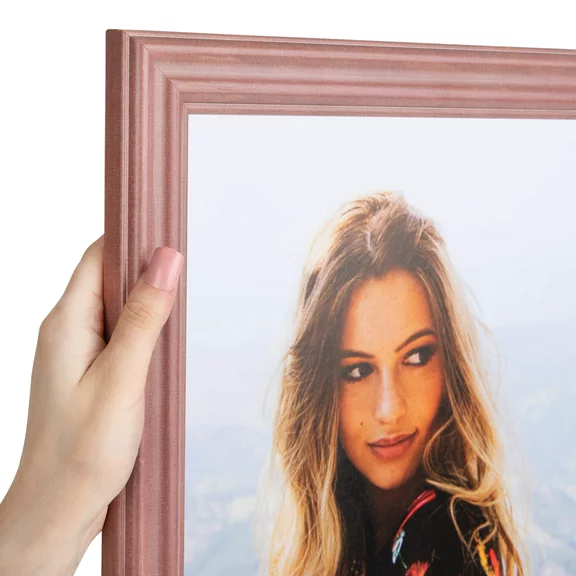 ArtToFrames 9x12 Inch Pink Picture Frame, This Pink Wood Poster Frame is Great for Your Art or Photos, Comes with Regular Glass (4441)