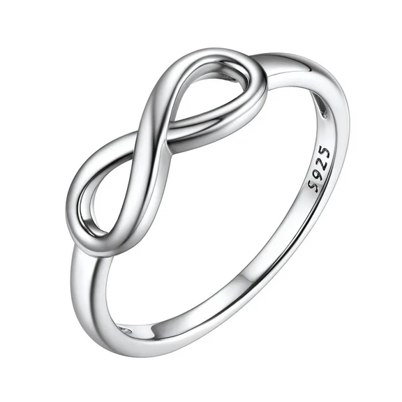 Bestyle Sterling Silver Infinity Ring for Women Girls BFF Friendship Ring Eternity Promise Wedding Bands for Wife Grilfriend Mom Size 4-12