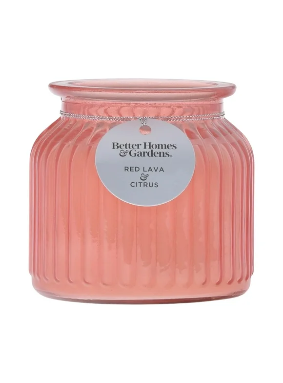 Better Homes & Gardens 16.5oz Red Lava Citrus Scented 2 Wick Pagoda Jar Candle