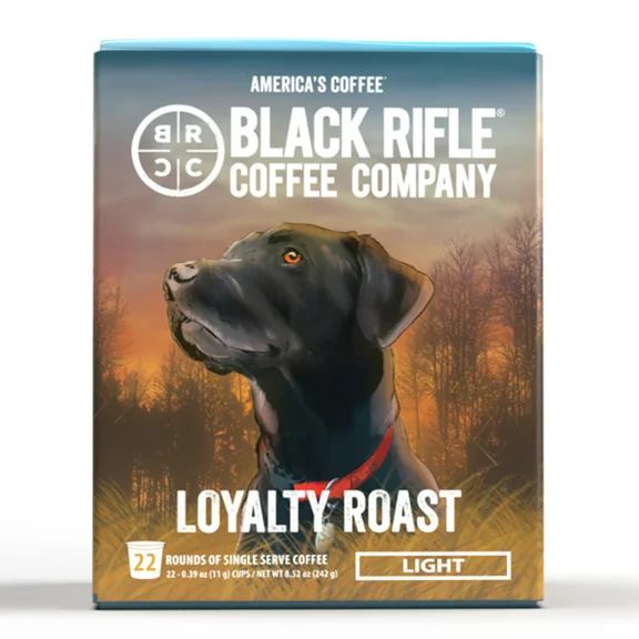 Black Rifle Coffee Company Loyalty Roast K Cups Pods, Light Roast, 22 Ct