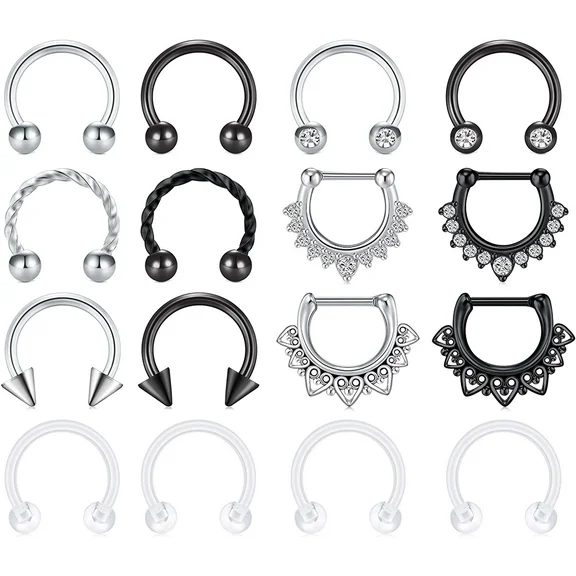 Briana Williams Horseshoe Septum Rings 16G Septum Horseshoe Piercing Jewelry