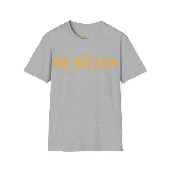 Bruce Lee Be Water Quote Unisex Short Sleeve Shirt (Yellow Print)