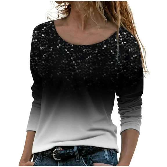 CYMMPU Shirts for Women 2023, Womens Cute Floral Print long sleeve Tops Casual Scoop Neck Tees Dressy Tops for Teens Girl