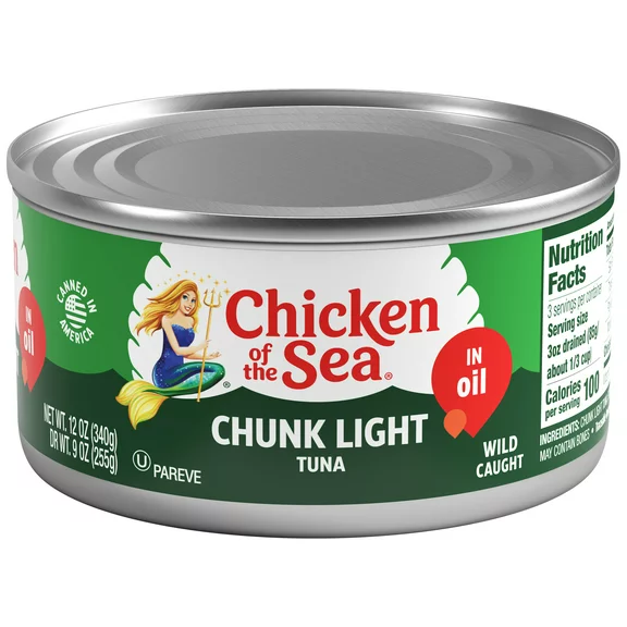 Chicken of the Sea Chunk Light Tuna in Oil, 12 oz Can