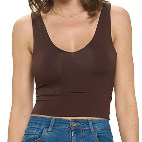 Choco Large Size Women's Sleeveless V Neck Top, Basic Slim Fit Shirt, Sexy Casual Cute Going Out, Trendy Spring Summer 2024