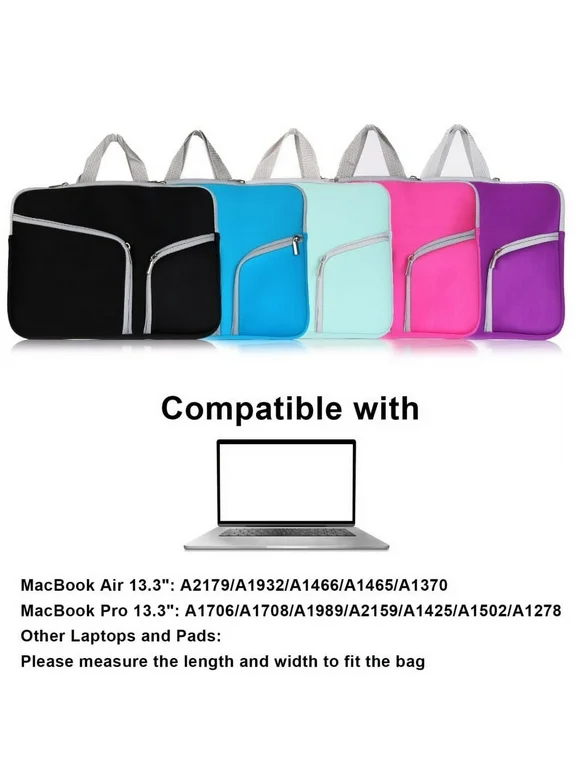 Chromebook Case, 13.3 inch Neoprene Laptop Sleeve Case Bag Handle Compatible with Acer Chromebook r11/HP Stream/Samsung Chromebook/MacBook air 11/ Surface Pro3/Pro4, Mint GreenDark Blue