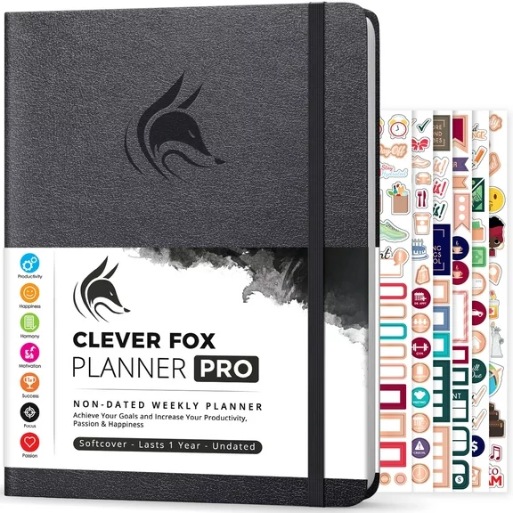 Clever Fox Planner PRO – Silver Black