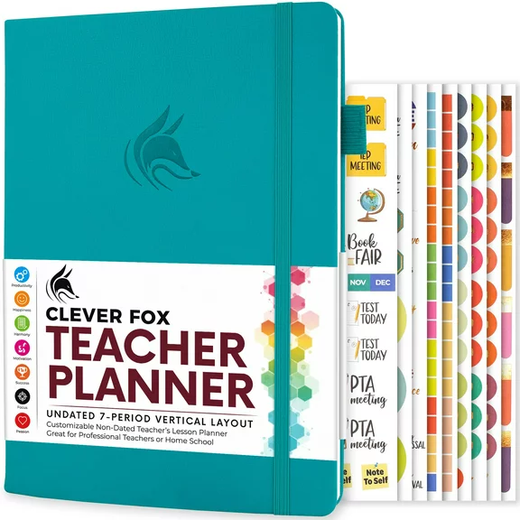 Clever Fox Teacher Planner - Turquoise