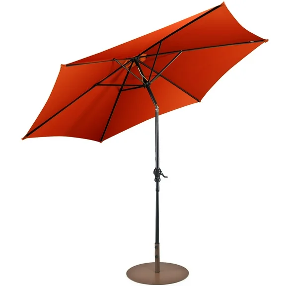 Costway 10ft Patio Umbrella Outdoor W/ 59 LBS Heavy-Duty Round Umbrella Stand