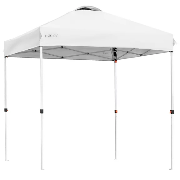 Costway 6x6 FT Pop Up Canopy Tent Camping Sun Shelter W/ Roller Bag White