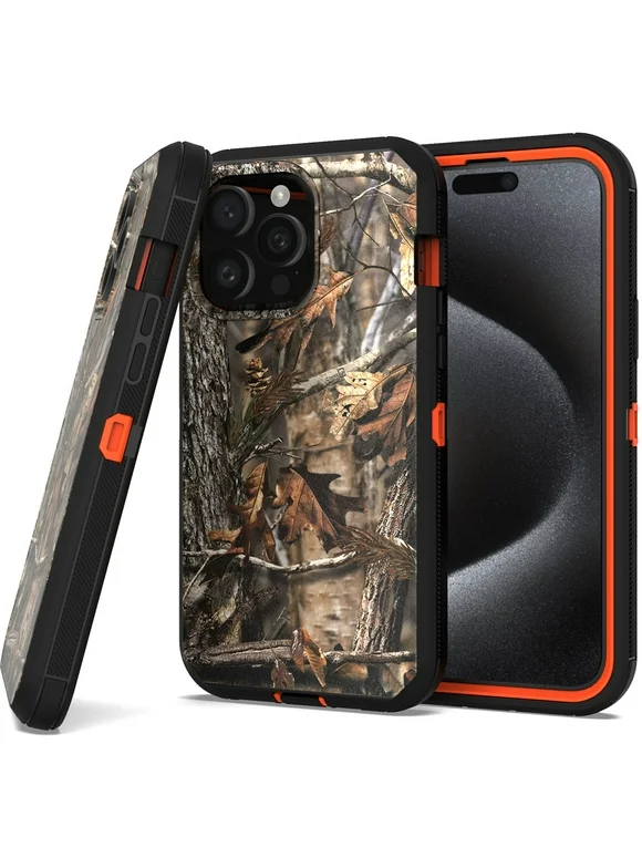 CoverON For Apple iPhone 15 Pro Max Case, Military Grade Heavy Duty Full Body Rugged Phone Cover, Camo