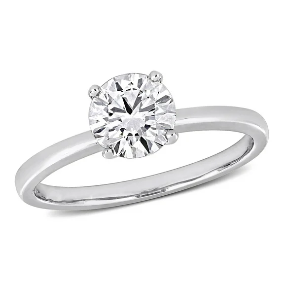 Created Forever Women's 1 CT Lab Created Diamond 14K White Gold Solitaire Engagement Ring (H-I, SI-I1)
