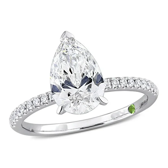 Created Forever Women's 2 1/6 CT Lab Created Diamond 14K White Gold Bridal Ring (G-H, VS1-VS2)
