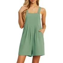 Cueply Women's Short Overalls Casual Summer Rompers Adjustable Strap Shorts Jumpsuit with Pockets