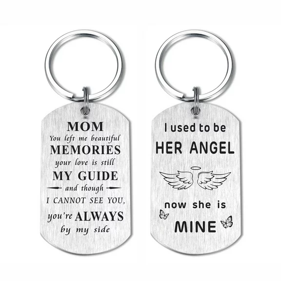 Degasken Memorial Gifts for Loss of Mother, Bereavement Sympathy Gifts for Loss of Mom, I Used to Be Her Angle Metal Keychain