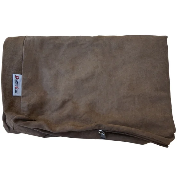 Dogbed4less 35"X20"X4" Size Brown Microsuede Washable External Replacement Cover Only