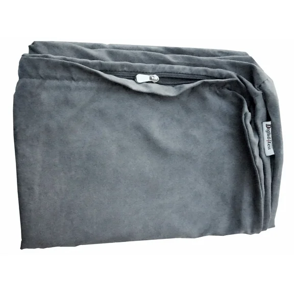 Dogbed4less 35"X20"X4" Size Gray Microsuede Washable External Replacement Cover Only