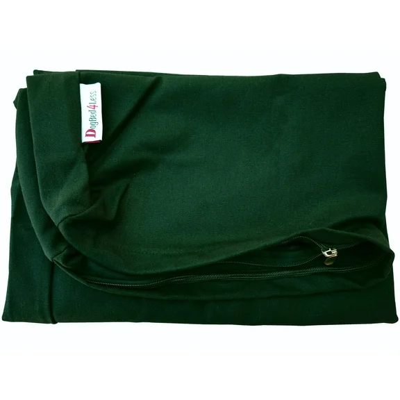 Dogbed4less 40"X35"X4" Size Green Canvas Washable External Replacement Cover Only