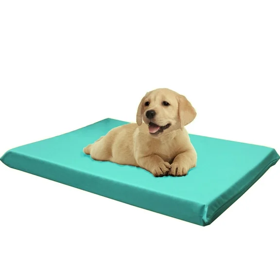 Dogbed4less Waterproof 34"x27"x3" Memory Foam Platform Bed for Small to Medium Dog, Peacock