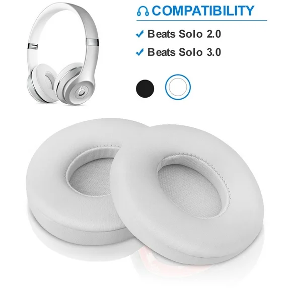 Earpads Cushions Replacement for Beats Solo 2 & Solo 3 Wireless On-Ear Headphones, Ear Pads with Soft Protein Leather