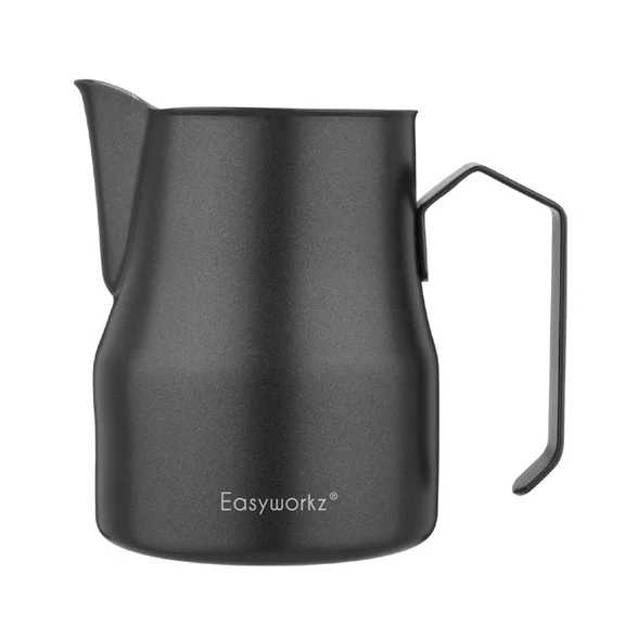 Easyworkz Espresso Steaming Pitcher Stainless Steel 15 oz Coffee Frothing Picther Milk Jug Cappuccino Latte Art Cup, Black